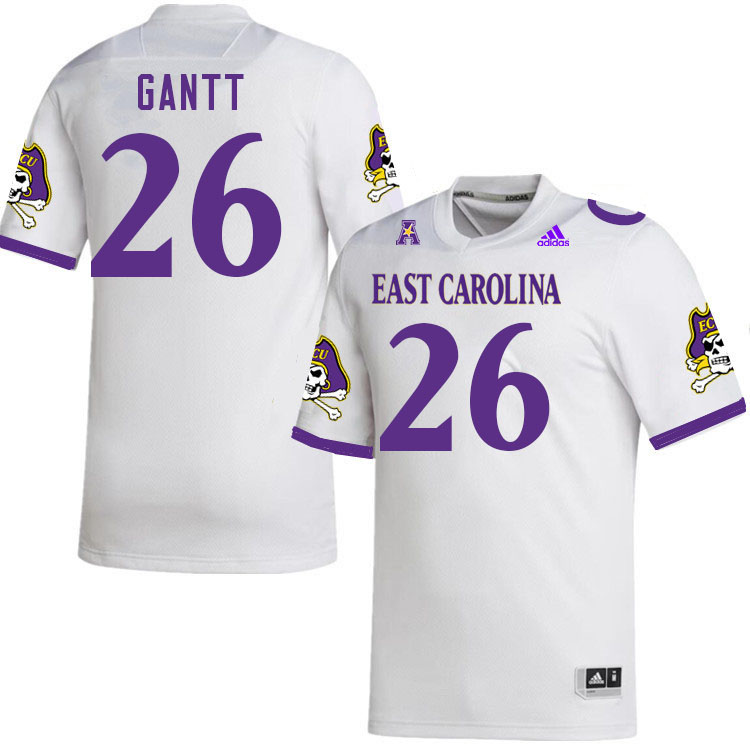 Men #26 DaMari Gantt ECU Pirates College Football Jerseys Stitched-White